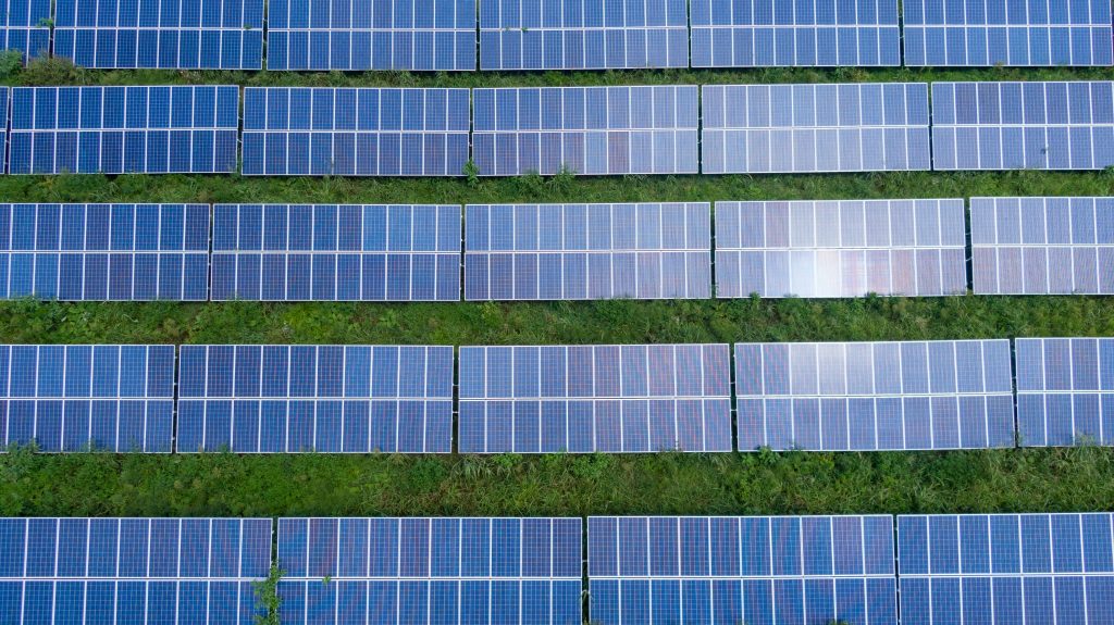 top view of solar panel for renewable energy 