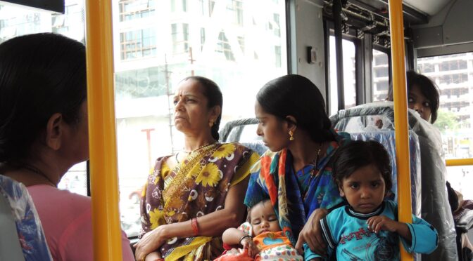 BRTS users on ibus , Indore