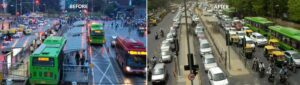 "Usually, when we think of a ‘before and after’ transformation, we expect progress—better public transport, more efficiency, and improved mobility. But in Delhi, the reality was the opposite. After the BRT corridor was removed, the space once dedicated to buses was reclaimed by private vehicles, pushing public transport users to the margins—both literally and figuratively. Instead of prioritizing sustainable mobility, the city ended up reinforcing car dominance."