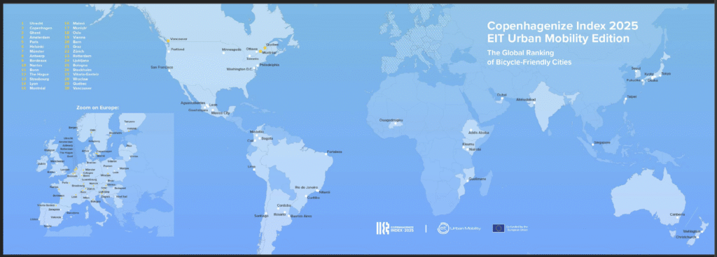 The Copenhagenize
Index 2025 - EIT Urban
Mobility Edition
The Global Ranking
of Bicycle-Friendly Cities/ Asian Cities