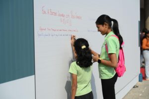 Kids on launch of AmdavadNXT at Sabarmati Riverfront.